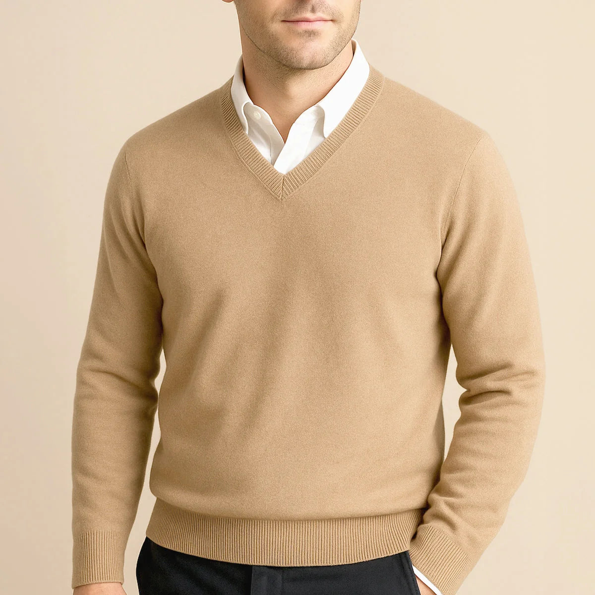 Benedict | Men's Wool Sweater Premium Soft Knit Warm Refined Timeless Smart Casual Everyday Layering Autumn Winter Knitwear Cosy