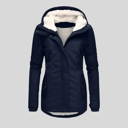 Magdalena | Women's Rain Jacket Waterproof Hooded Extended Back Hem Lightweight Windproof Functional Casual Everyday Autumn Winter