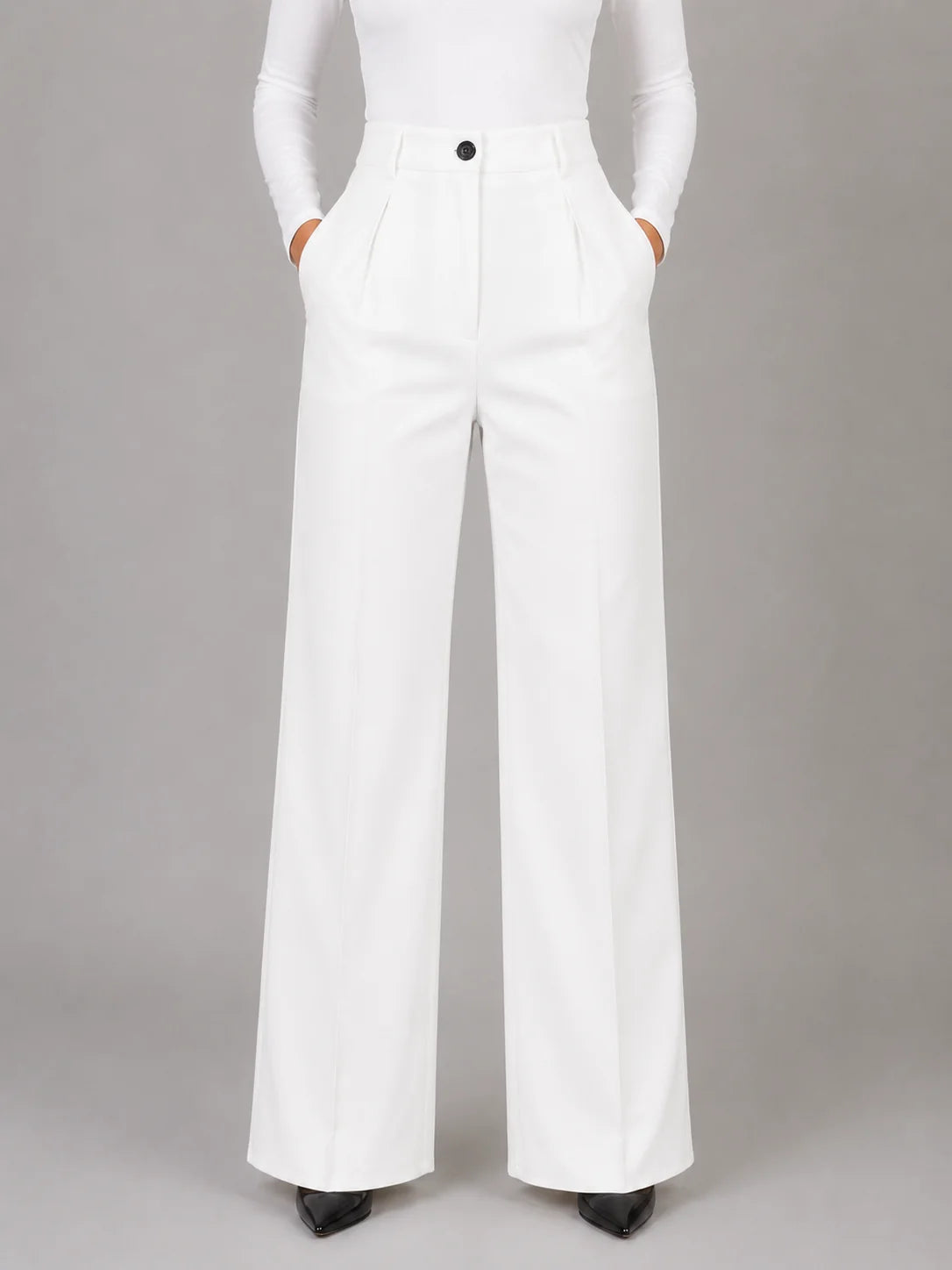 Raelynn | Women's Trousers High-Waisted Tailored Straight Leg Smart Work Structured Refined Office Everyday Autumn Winter