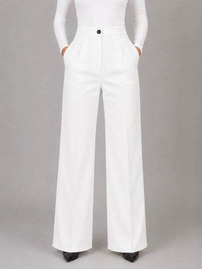 Raelynn | Women's Trousers High-Waisted Tailored Straight Leg Smart Work Structured Refined Office Everyday Autumn Winter