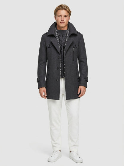 Alfie | Men's Coat Winter Hooded Wool - Front [Lystr 6a7644212ea66f06edfe81a8:front]