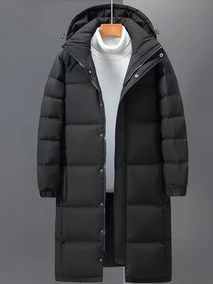 Tristan | Men's Puffer Coat Long Padded Hooded Windproof Insulated Warm Quilted Casual Everyday Cold-Weather Outerwear Winter