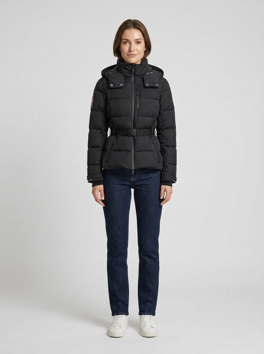 Grace | Women's Puffer Jacket Hooded Quilted Padded Insulated Warm Zip Lightweight Cosy Casual Everyday Winter - Front [Lystr 6a7ecbd5399bf9f70198b91a:front]