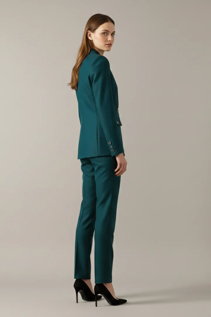 Myla | Women's Co-ord Set Blazer Single Button Straight Trousers Two-Piece Tailored Structured Smart Occasion Office Coordinated