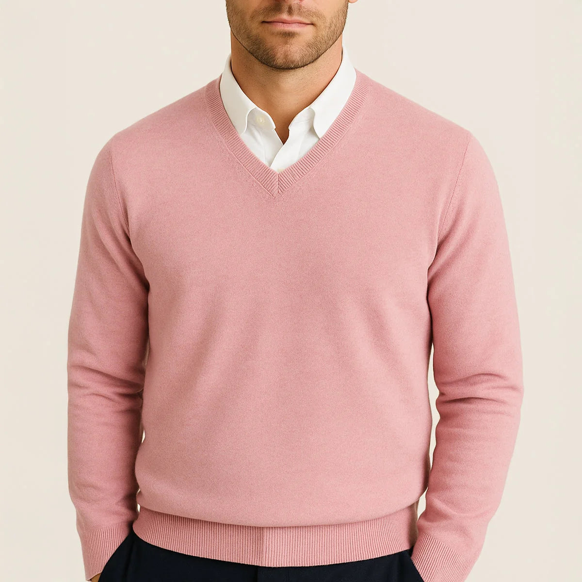 Benedict | Men's Wool Sweater Premium Soft Knit Warm Refined Timeless Smart Casual Everyday Layering Autumn Winter Knitwear Cosy