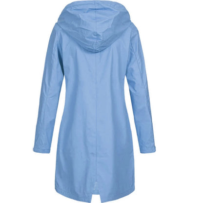 Scarlette | Women's Rain Jacket Long Waterproof Hooded Lightweight Windproof Functional Casual Everyday Outdoor Autumn Winter