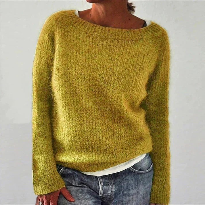 Maryam | Women's Sweater Relaxed Fit Classic Knit Soft Cosy Warm Round Neck Layering Chic Feminine Casual Everyday Autumn Winter