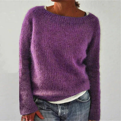 Maryam | Women's Sweater Relaxed Fit Classic Knit Soft Cosy Warm Round Neck Layering Chic Feminine Casual Everyday Autumn Winter