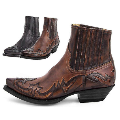 Alejandro | Men's Cowboy Boots Leather Western Pointed Toe Pull-On Durable Structured Casual Everyday Autumn Winter Heritage