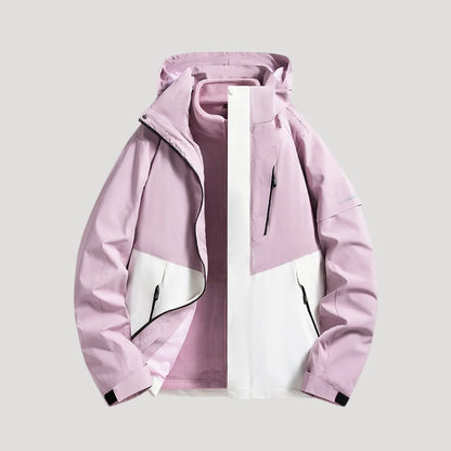 Salma | Women's Rain Jacket Waterproof Hooded Timeless Outdoor Windproof Warm Functional Casual Everyday Autumn Winter Outerwear