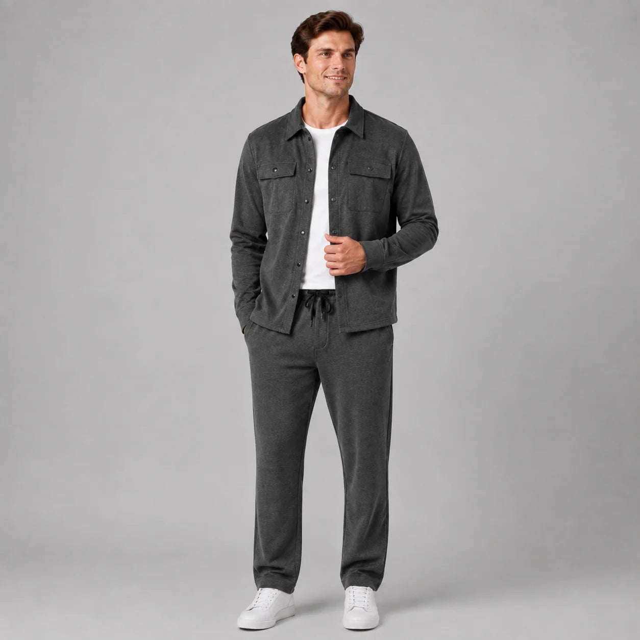 Lionel | Men's Co-ord Set Overshirt Trousers Two-Piece Coordinated Structured Casual Smart Casual Everyday Layering Autumn