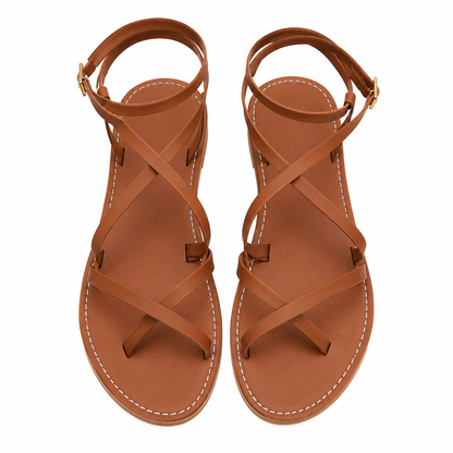 Women's Strappy Roman Sandals with Zip Back