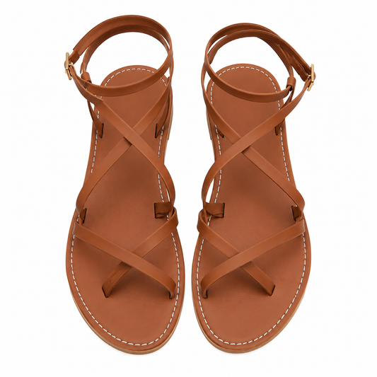 Women's Strappy Roman Sandals with Zip Back