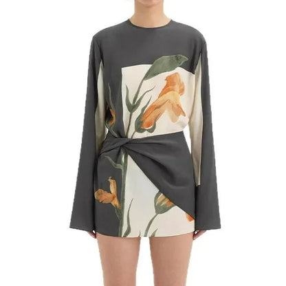 Women's Floral Twist Cocktail Mini Dress
