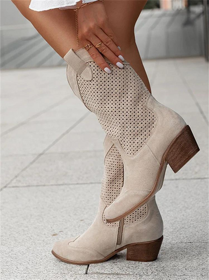 Women's Heeled Knee-High Cowgirl Boots