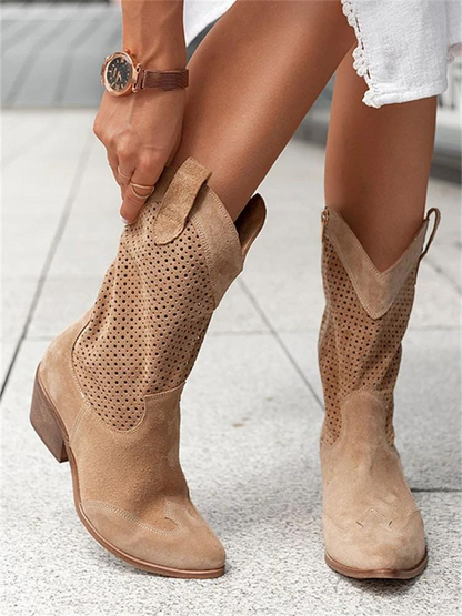 Women's Heeled Knee-High Cowgirl Boots