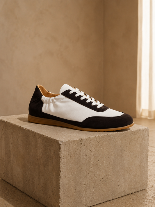 Sidney | Men's Sneakers Slip-On Retro Runner Premium Suede Technical Fabric Elasticated Refined Comfort Casual Everyday Walking