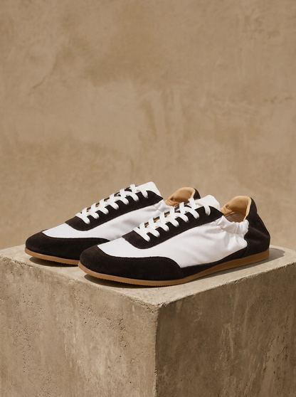 Sidney | Men's Sneakers Slip-On Retro Runner Premium Suede Technical Fabric Elasticated Refined Comfort Casual Everyday Walking
