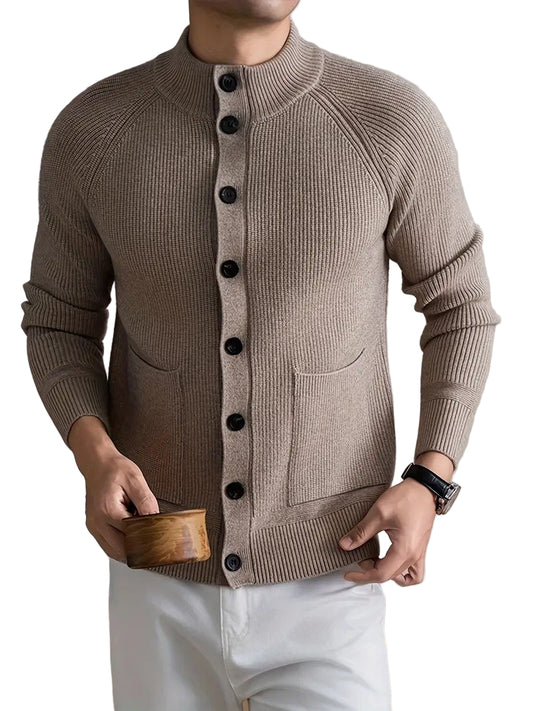 Men’s Ribbed Cardigan with Pockets