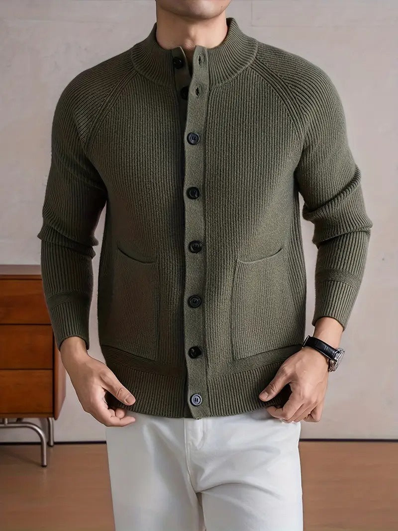 Men’s Ribbed Cardigan with Pockets