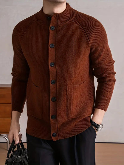 Men’s Ribbed Cardigan with Pockets