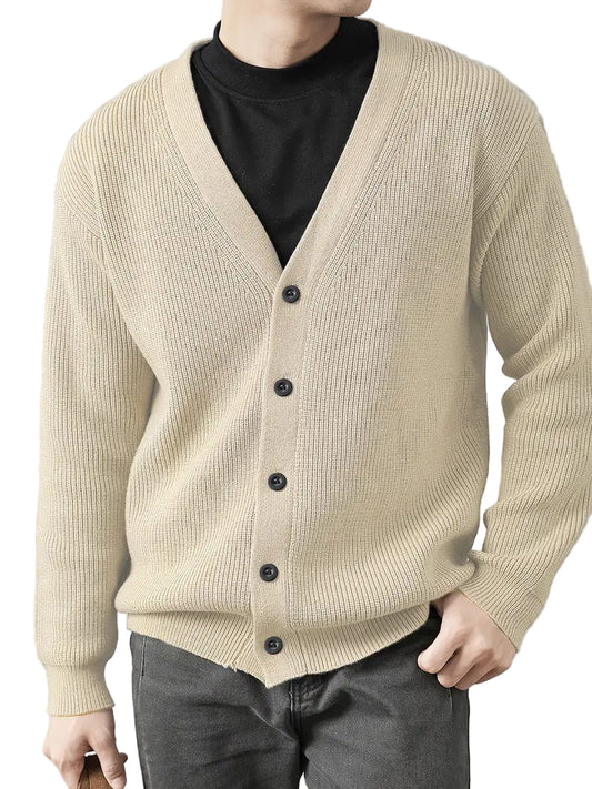 Men’s Ribbed V-Neck Cardigan