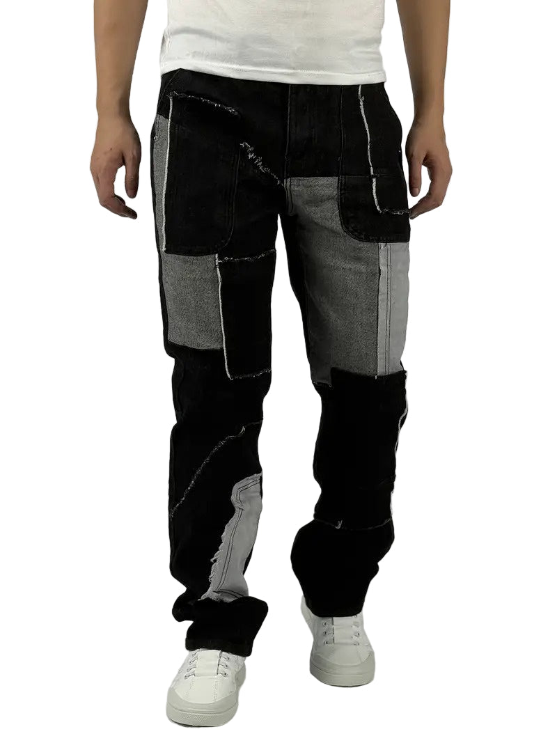Men’s Straight-Leg Patchwork Pants