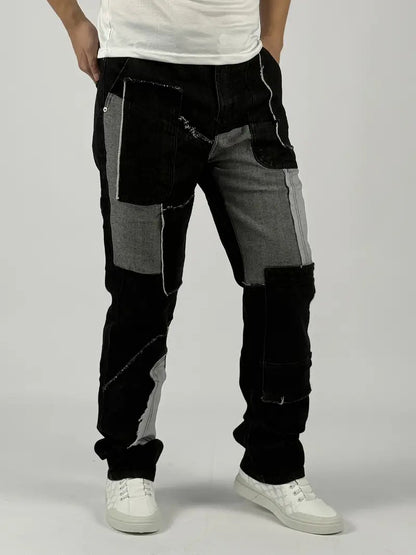 Men’s Straight-Leg Patchwork Pants