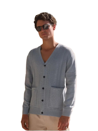 Men's V-Neck Cardigan with Pockets
