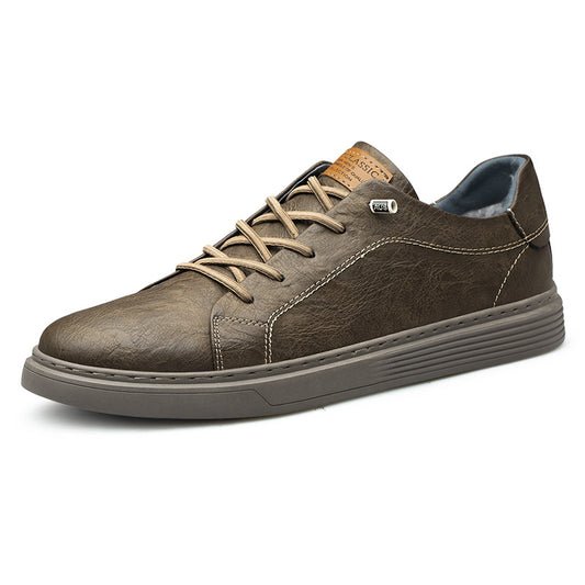 Men's Faux Leather Low-Top Sneakers