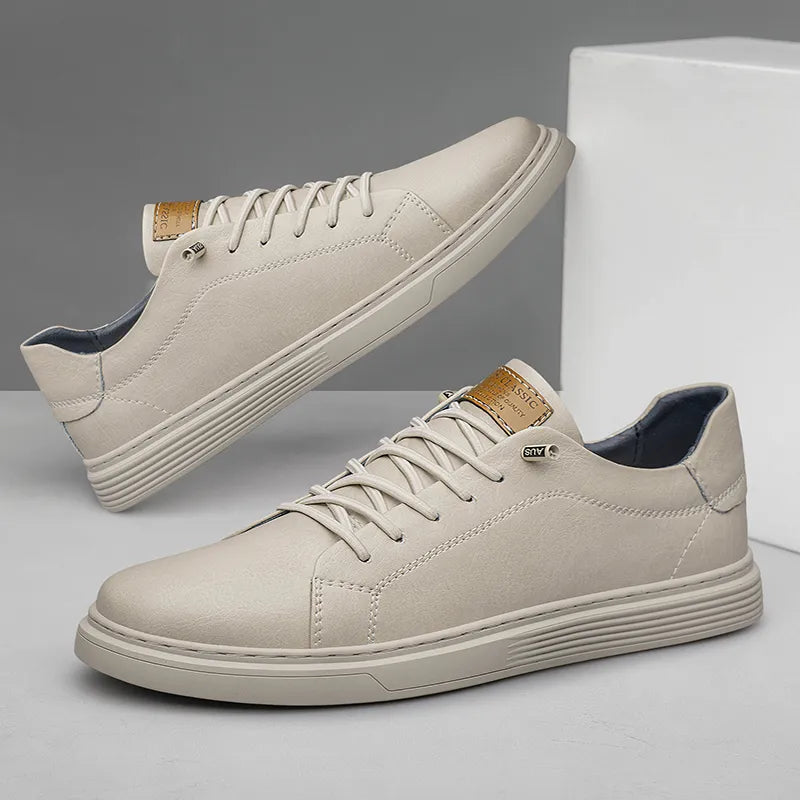 Men's Faux Leather Low-Top Sneakers