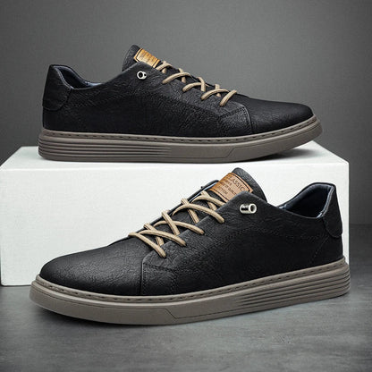Men's Faux Leather Low-Top Sneakers