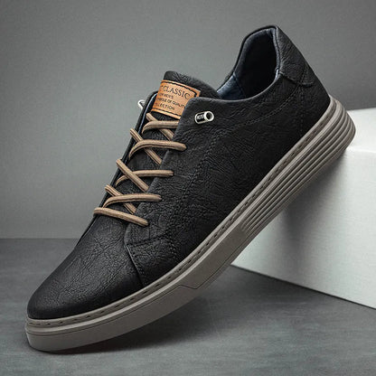 Men's Faux Leather Low-Top Sneakers