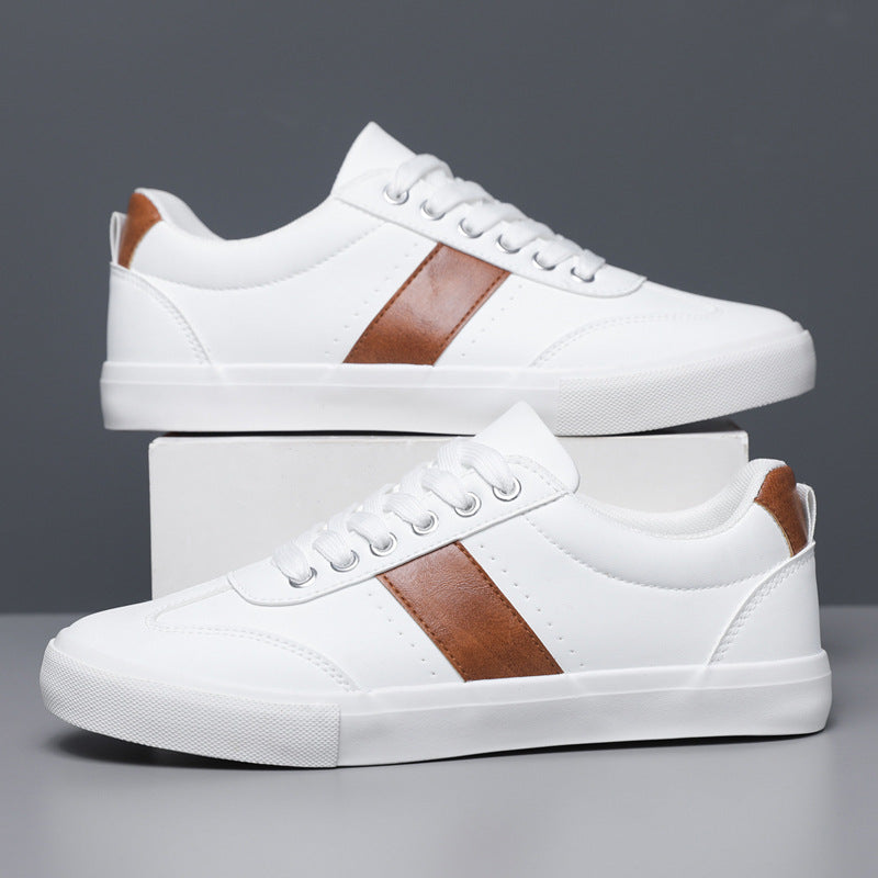 Andrew | Men's High-Top Sneakers Leather Lace-Up Padded Collar Ankle Support Cushioned Casual Everyday Streetwear Versatile