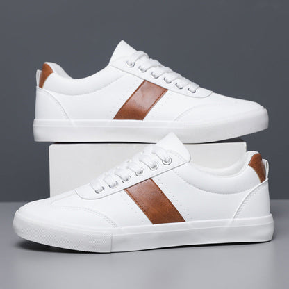Andrew | Men's High-Top Sneakers Leather Lace-Up Padded Collar Ankle Support Cushioned Casual Everyday Streetwear Versatile