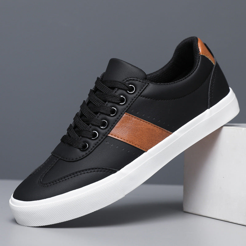 Andrew | Men's High-Top Sneakers Leather Lace-Up Padded Collar Ankle Support Cushioned Casual Everyday Streetwear Versatile