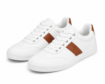 Andrew | Men's High-Top Sneakers Leather Lace-Up Padded Collar Ankle Support Cushioned Casual Everyday Streetwear Versatile