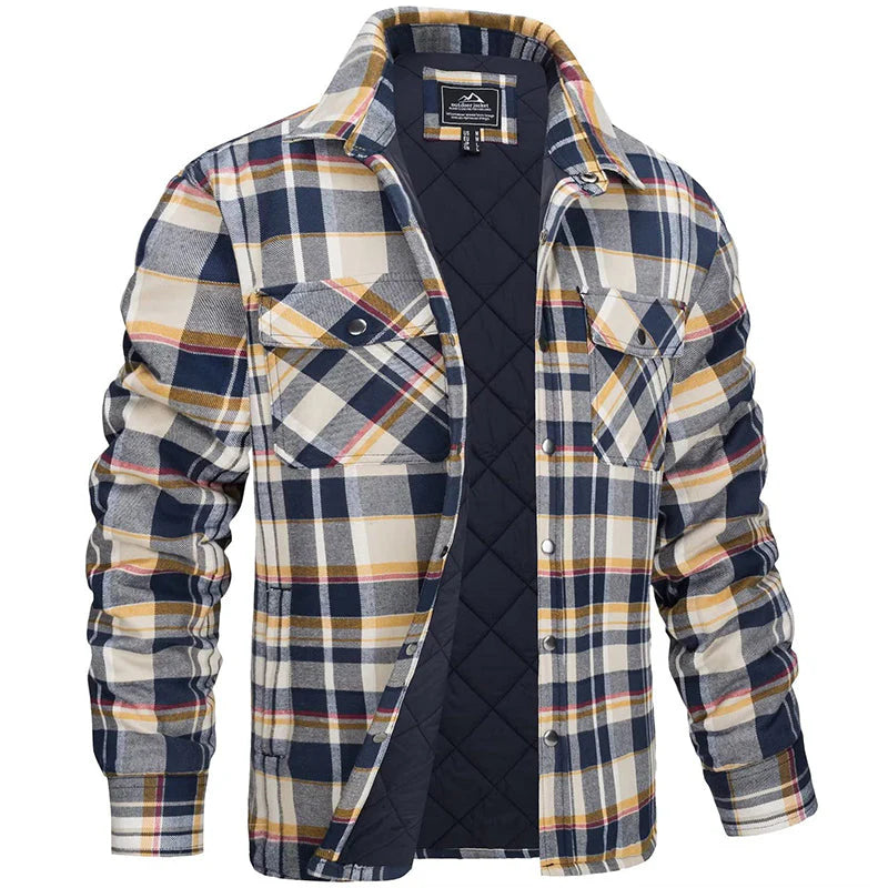 Men’s Lightweight Quilted Plaid Jacket