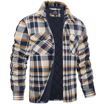 Men’s Lightweight Quilted Plaid Jacket