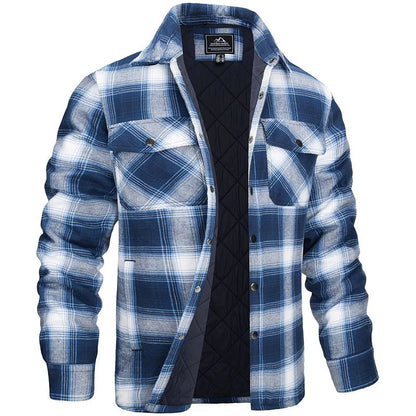 Men’s Lightweight Quilted Plaid Jacket