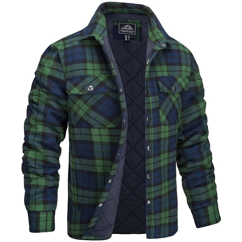 Men’s Lightweight Quilted Plaid Jacket