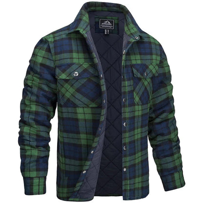 Men’s Lightweight Quilted Plaid Jacket