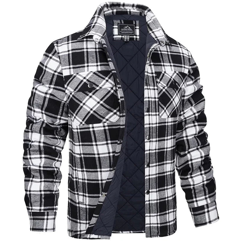 Men’s Lightweight Quilted Plaid Jacket