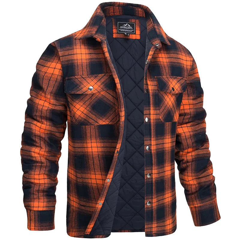Men’s Lightweight Quilted Plaid Jacket