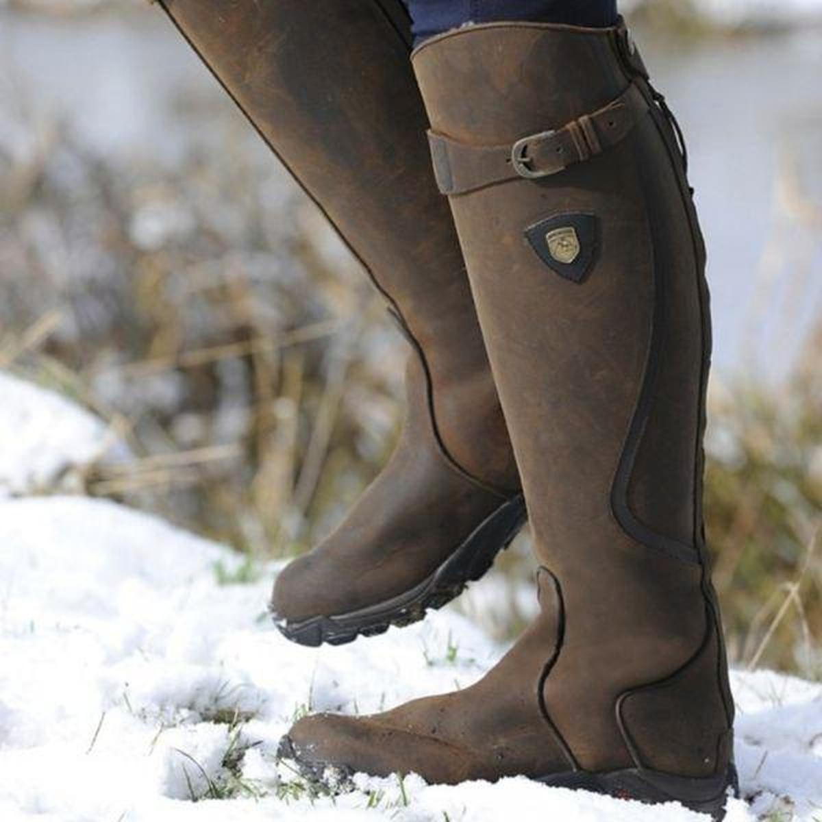 Women's Waterproof Leather Winter Riding Boots