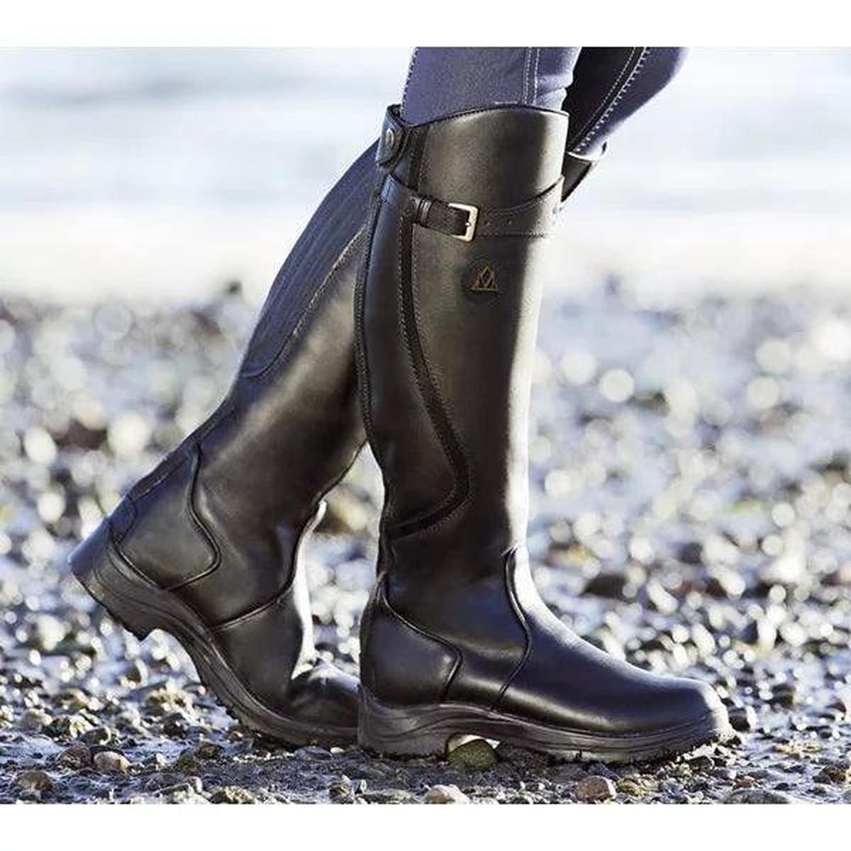 Women's Waterproof Leather Winter Riding Boots