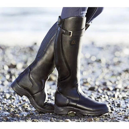 Women's Waterproof Leather Winter Riding Boots