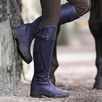 Women's Waterproof Leather Winter Riding Boots