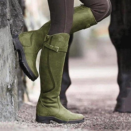 Women's Waterproof Leather Winter Riding Boots