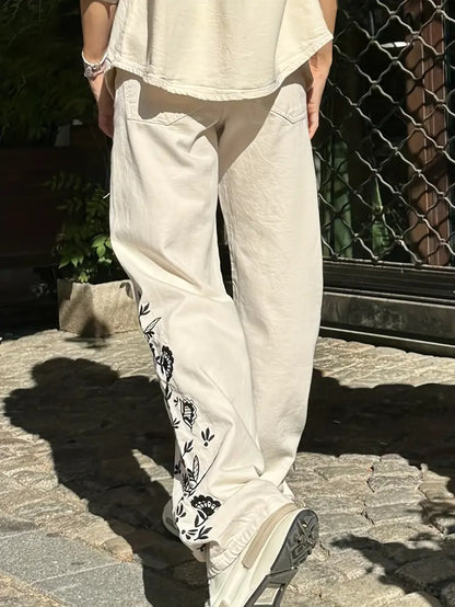 Women's Pants with Floral Pattern
